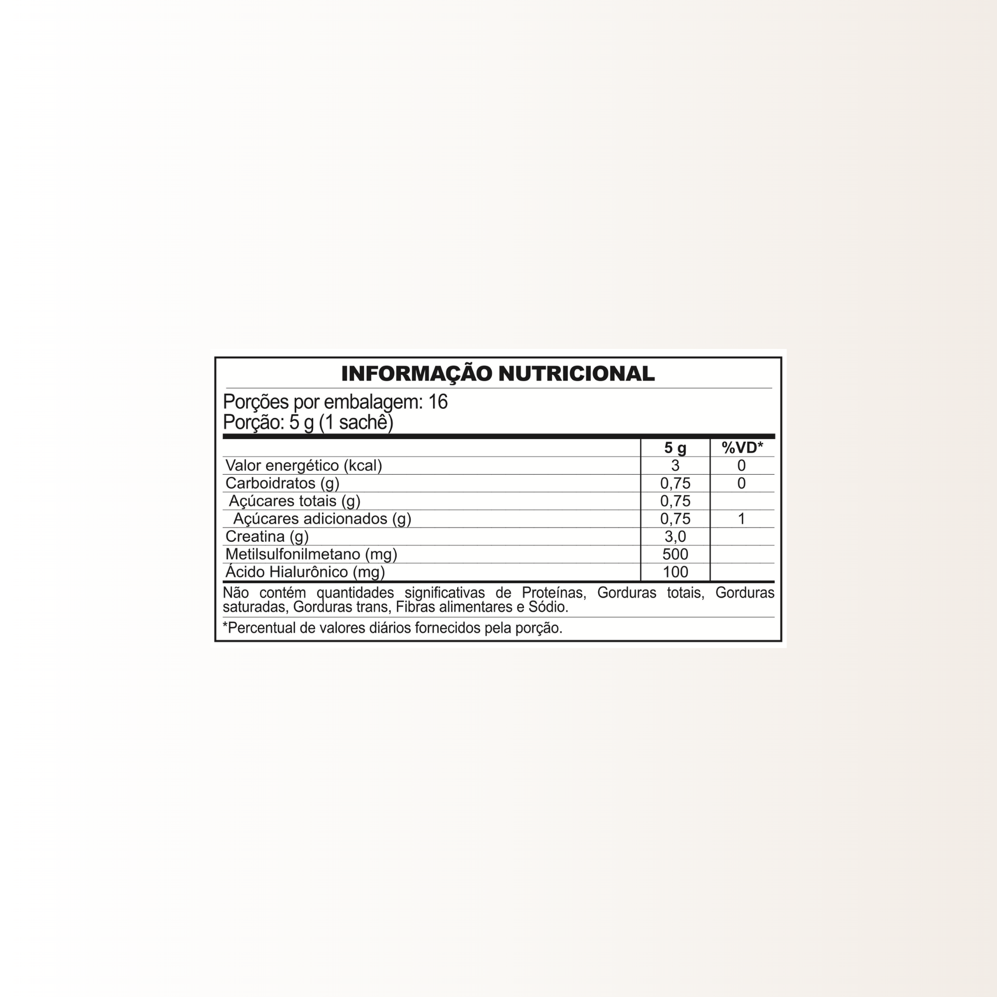 Creatina MyCreatine com MSM + Ácido Hialurônico | Sachê Individual Beleza e Vitalidade Sabor Frutas Vermelhas