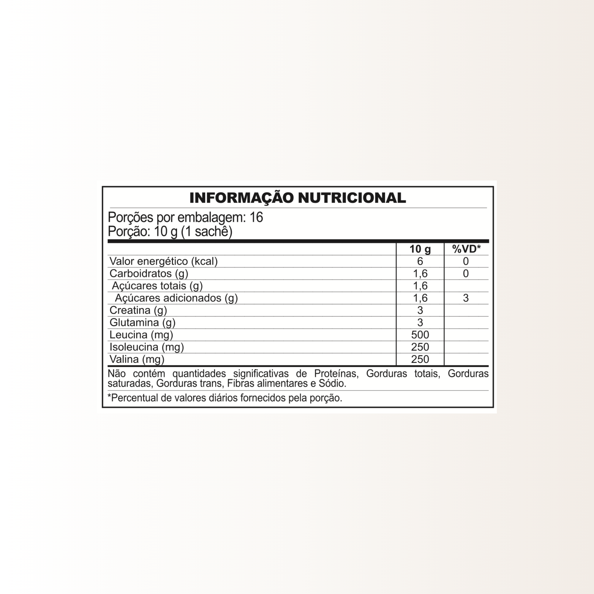 Creatina com BCAA + Glutamina | Sachê Individual Força e Recuperação Sabor Tangerina