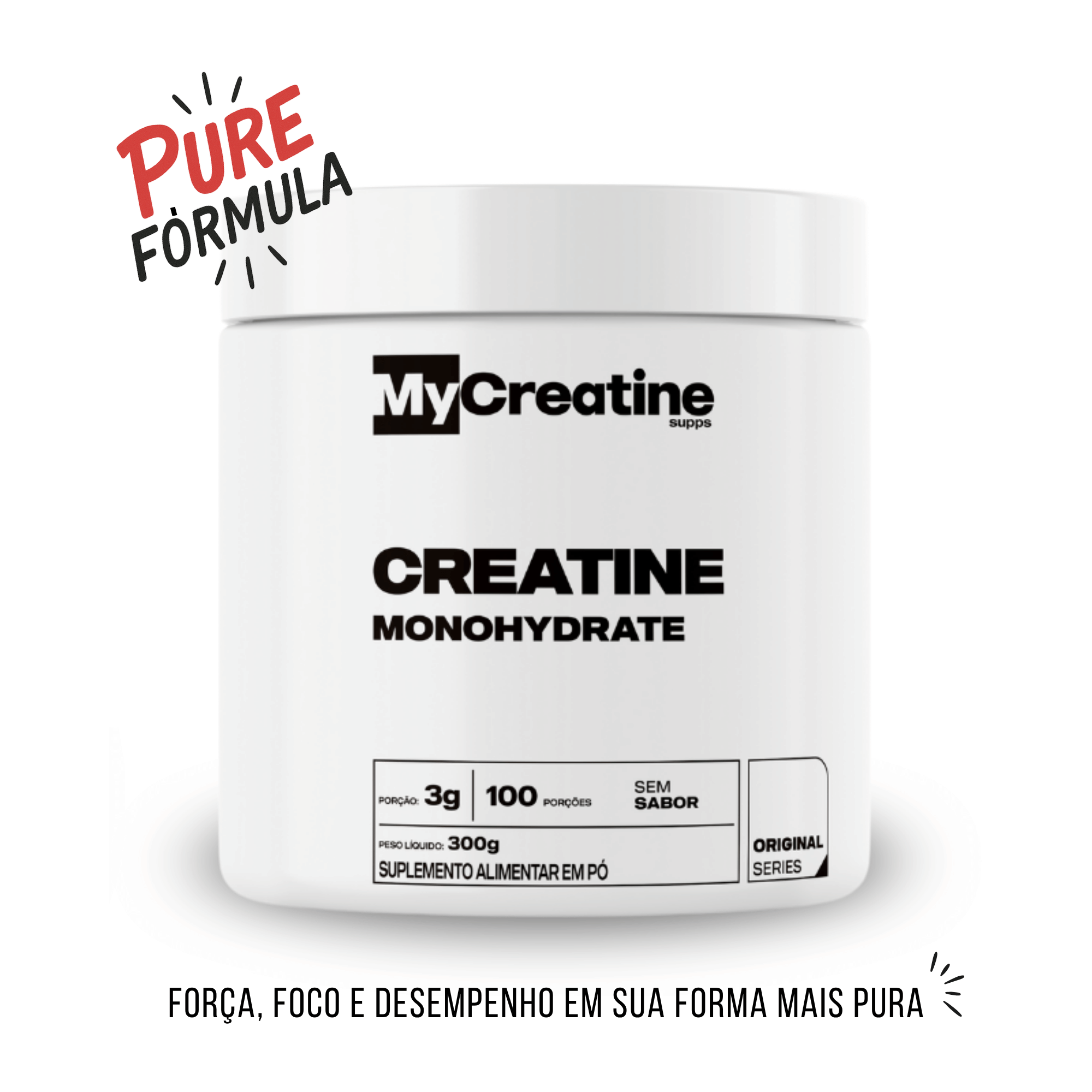 Creatina MyCreatine Pura | Performance e Potência 300g Sem Sabor