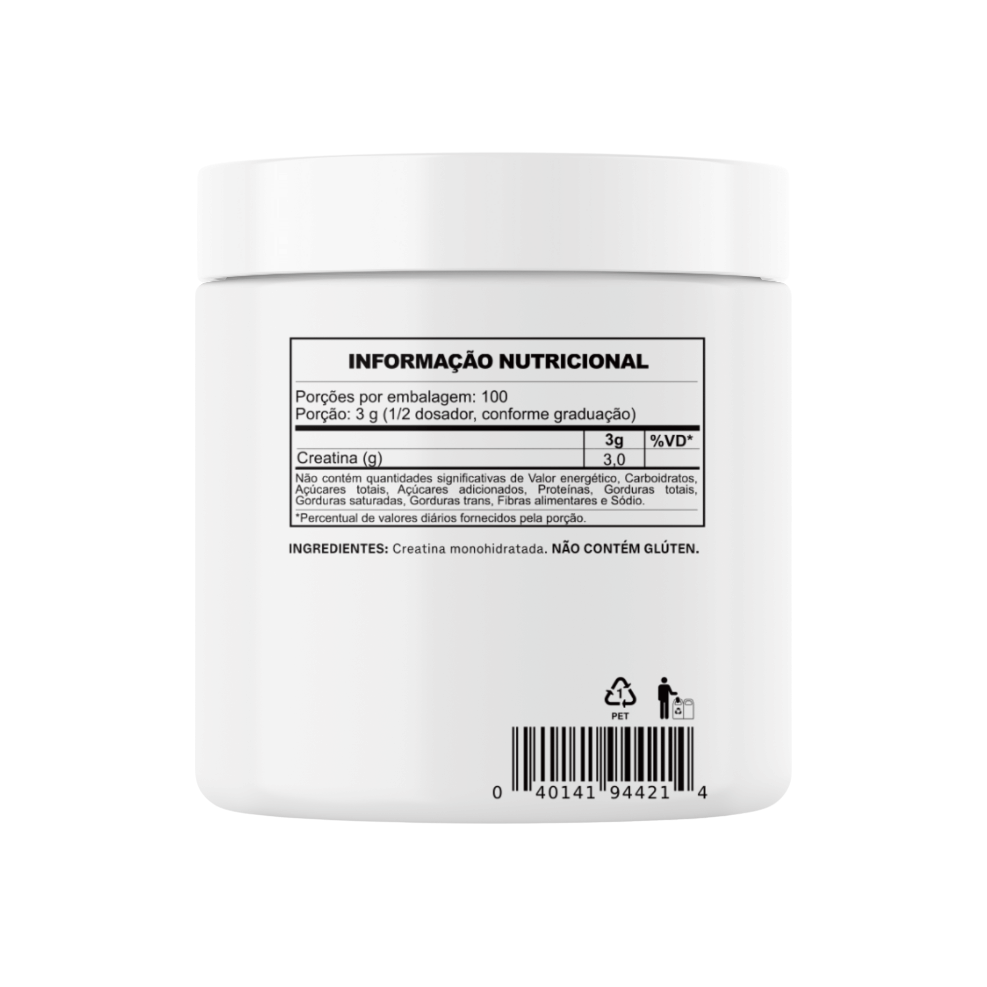 Creatina Monohidratada 100% Pura | Performance e Potência 300g Sem Sabor