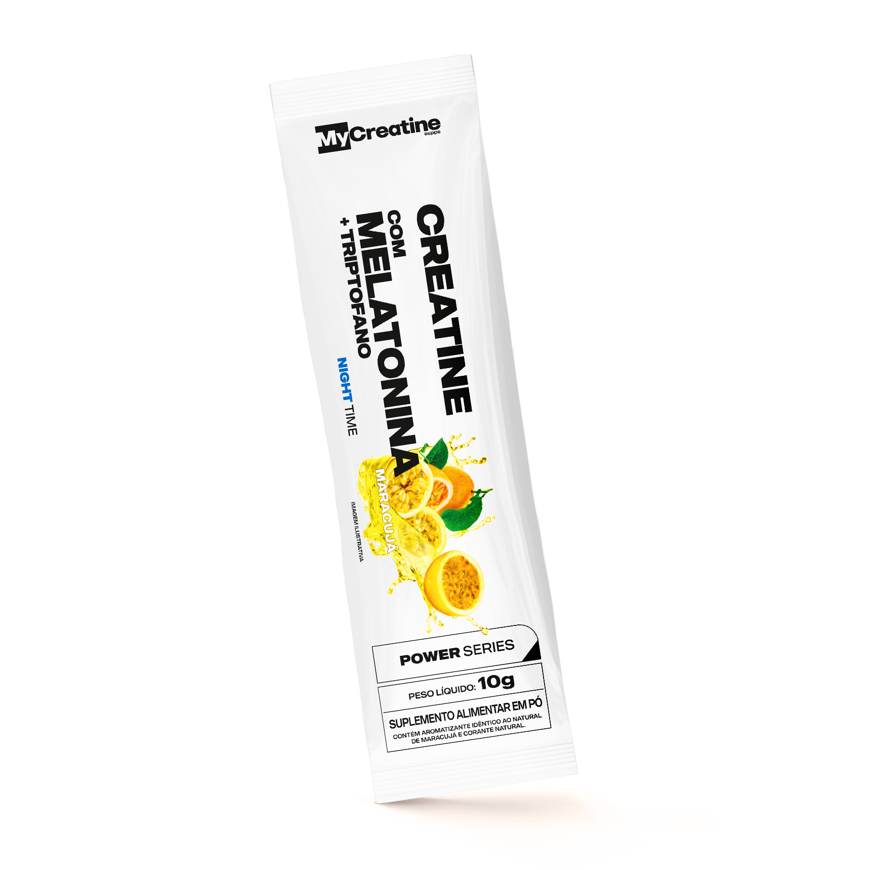 Creatina MyCreatine com Melatonina + Triptofano | Sachê Individual Sono e Recuperação Sabor Maracujá